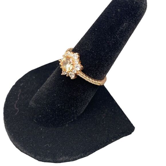 Sterling silver 925 rose colored band 1 carat rose gold diamond CZ flower snowfl - Picture 4 of 10